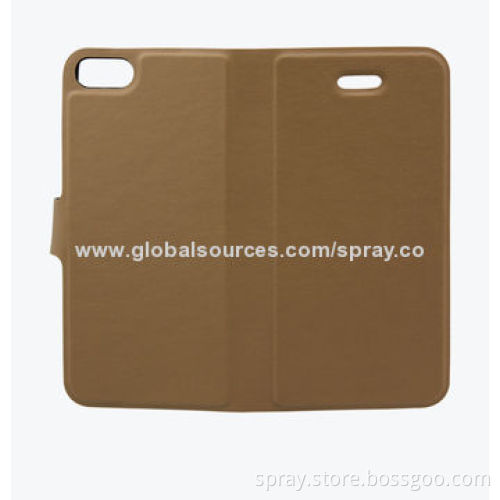 Slim Leather Book Covers/Wallets Design for iPhone 5S, Soft TPU Holder Inside